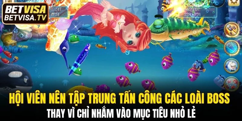 Bắn Cá H5 - Hạ Boss Siêu Nhanh Nhận Lộc Cực Mạnh 2025 7 Hội viên nên tập trung tấn công các loài boss