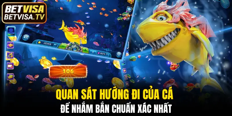 Quan sát hướng đi của cá để nhắm bắn chuẩn xác nhất